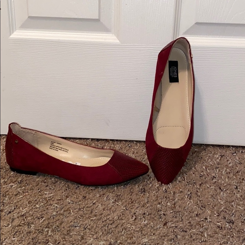 Burgundy flats